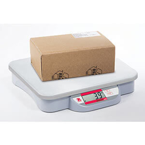Ohaus Catapult 1000 scale weighing a box